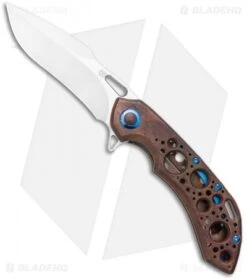 Olamic Wayfarer 247 Harpoon Frame Lock Knife Antique Ti Acid Rain (3.5" Satin)