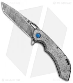 Olamic Wayfarer 247 Tanto Frame Lock Knife Frosted Blue (3.5" Damasteel)