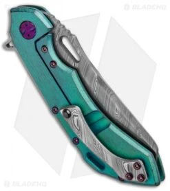 Olamic Wayfarer 247 Sheepscliffe Knife Kinetic Rainforest (3.5" Damasteel) -Blade Vault Olamic Wayfarer 247 Harpoon Knife Kinetic Rainforest Damasteel BHQ 97090 jr side