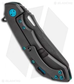 Olamic Wayfarer 247 Sheepscliffe Knife Darkblast Ti/Green Holes (3.5" Dark SW) 6 Olamic Wayfarer 247 Sheepscliffe Knife Darkblast Ti/Green Holes (3.5" Dark SW) -Blade Vault Olamic Wayfarer 247 Sheepscliffe Darkblast Ti Green Holes Dark SW BHQ 91563 jr side