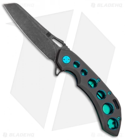 Olamic Wayfarer 247 Sheepscliffe Knife Darkblast Ti/Green Holes (3.5" Dark SW) 1 Olamic Wayfarer 247 Sheepscliffe Knife Darkblast Ti/Green Holes (3.5" Dark SW)