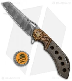 Olamic Wayfarer 247 Sheepscliffe Knife Molten 5-Hole (3.5" Damasteel) -Blade Vault Olamic Wayfarer 247 Sheepscliffe Knife Molten 5 Hole Damasteel BHQ 97099 jr bottlecap
