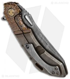 Olamic Wayfarer 247 Sheepscliffe Knife Molten 5-Hole (3.5" Damasteel) -Blade Vault Olamic Wayfarer 247 Sheepscliffe Knife Molten 5 Hole Damasteel BHQ 97099 jr side