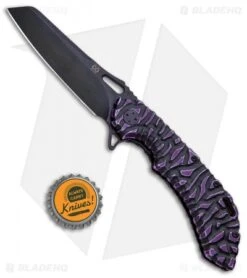 Olamic Wayfarer 247 Sheepscliffe Knife ISolo Purple Volcanic Ti (3.5" Black) -Blade Vault Olamic Wayfarer 247 Sheepscliffe iSolo Purple Volcanic Ti Black BHQ 91564 jr bottlecap