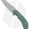 Olamic Wayfarer 247 Sheepsfoot Frame Lock Knife Green Scalloped Ti (3.5" SW)