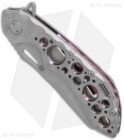 Olamic Wayfarer 247 Sheepsfoot Frame Lock Knife Purple Rim Rock Ti (3.5" SW) 2 Olamic Wayfarer 247 Sheepsfoot Frame Lock Knife Purple Rim Rock Ti (3.5" SW) - Image 2