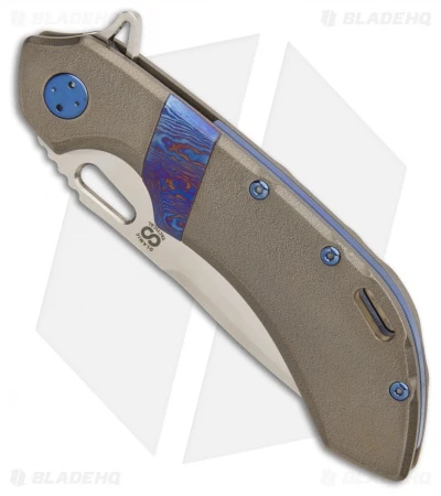 Olamic Wayfarer 247 Tanto Knife Bronze Orange Peel Ti/Timascus (3.5" Satin) 3 Olamic Wayfarer 247 Tanto Knife Bronze Orange Peel Ti/Timascus (3.5" Satin) - Image 3