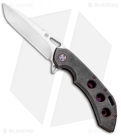 Olamic Wayfarer 247 Tanto Knife Darkblast Ti/Purple Holes (3.5" Satin) 1 Olamic Wayfarer 247 Tanto Knife Darkblast Ti/Purple Holes (3.5" Satin)