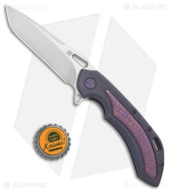 Olamic Wayfarer 247 Tanto Knife ISolo Purple Ti Carved Inlay (3.5" Satin M390) 7 Olamic Wayfarer 247 Tanto Knife ISolo Purple Ti Carved Inlay (3.5" Satin M390) -Blade Vault Olamic Wayfarer 247 Tanto iSolo Purple Ti Carved Inlay Satin BHQ 174946 jr bottlecap