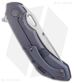 Olamic Wayfarer 247 Tanto Knife ISolo Purple Ti Carved Inlay (3.5" Satin M390) 6 Olamic Wayfarer 247 Tanto Knife ISolo Purple Ti Carved Inlay (3.5" Satin M390) -Blade Vault Olamic Wayfarer 247 Tanto iSolo Purple Ti Carved Inlay Satin BHQ 174946 jr side