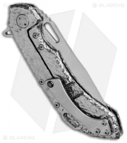 Olamic Wayfarer 247 Knife "Molten" Carved Titanium (3.5" M390 Satin) 5 Olamic Wayfarer 247 Knife "Molten" Carved Titanium (3.5" M390 Satin) -Blade Vault Olamic Wayfarer 247 Ti Molten Carved BHQ 51625 jr side