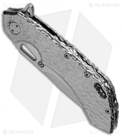 Olamic Wayfarer 247 Knife "Molten" Carved Titanium (3.5" M390 Satin) 2 Olamic Wayfarer 247 Knife "Molten" Carved Titanium (3.5" M390 Satin) - Image 2