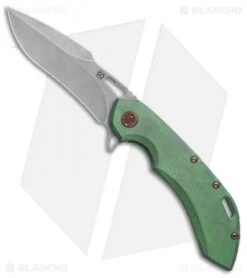 Olamic Wayfarer 247 Harpoon Frame Lock Knife Kinetic Rainforest (3.5" Stonewash)