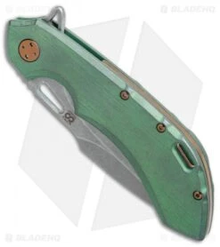 Olamic Wayfarer 247 Harpoon Frame Lock Knife Kinetic Rainforest (3.5" Stonewash) -Blade Vault Olamic Wayfarer 247 harpoon kinetic rainforest sw BHQ 74377 er spine