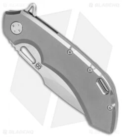 Olamic Wayfarer 247 Harpoon Frame Lock Knife Matte Titanium (3.5" Satin) -Blade Vault Olamic Wayfarer 247 harpoon matte ti satin BHQ 74373 er spine