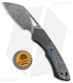 Olamic WhipperSnapper Knife Sheepsfoot Ti/Arctic Storm Fat CF (2.9" Damasteel) -Blade Vault Olamic Whipper Snapper Sheepsfoot Ti Actic Storm Fat CF Damasteel BHQ 175031 jr bottlecap