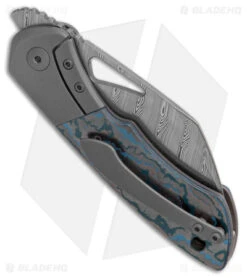 Olamic WhipperSnapper Knife Sheepsfoot Ti/Arctic Storm Fat CF (2.9" Damasteel) -Blade Vault Olamic Whipper Snapper Sheepsfoot Ti Actic Storm Fat CF Damasteel BHQ 175031 jr side