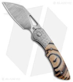 Olamic WhipperSnapper Knife ISolo SE Sheepsfoot Ti W/ Mammoth (2.9" Damasteel)