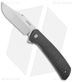 Pena Knives Custom Bowie Flipper Liner Lock Knife Carbon Fiber (3.25" Satin)