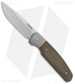 Blade Vault 28 Pena Knives Custom Caballero Front Flipper Knife Green Micarta (2.75" Satin)