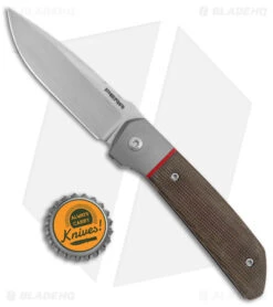 Pena Knives Custom Caballero Liner Lock Knife Green Micarta (2.75" Satin) -Blade Vault Pena Knives Custom Caballero FF Green Micarta Satin BHQ 147779 jr bottlecap