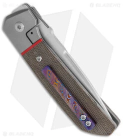 Pena Knives Custom Caballero Liner Lock Knife Green Micarta (2.75" Satin) -Blade Vault Pena Knives Custom Caballero FF Green Micarta Satin BHQ 147779 jr side