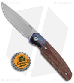 Pena Knives Custom Caballero Liner Lock Knife Natural Micarta Timascus (2.75") 7 Pena Knives Custom Caballero Liner Lock Knife Natural Micarta Timascus (2.75") -Blade Vault Pena Knives Custom Caballero FF Natural Micarta Timascus Satin BHQ 147607 jr bottlecap