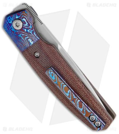 Pena Knives Custom Caballero Liner Lock Knife Natural Micarta Timascus (2.75") 3 Pena Knives Custom Caballero Liner Lock Knife Natural Micarta Timascus (2.75") - Image 3