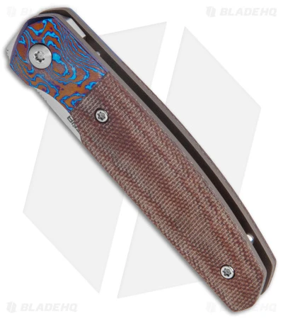 Pena Knives Custom Caballero Liner Lock Knife Natural Micarta Timascus (2.75") 2 Pena Knives Custom Caballero Liner Lock Knife Natural Micarta Timascus (2.75") - Image 2