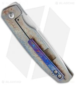 Pena Knives Custom Caballero Front Flipper Frame Lock Knife Mokuti (2.75" Satin) -Blade Vault Pena Knives Custom Caballero FFL FL Mokuti Satin BHQ 112391 jr side