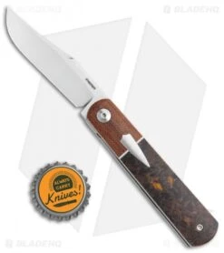 Pena Knives Custom Front Flipper Liner Lock Knife Barlow (2.875" Satin) -Blade Vault Pena Knives Custom FF LL Barlow Satin BHQ 112392 jr bottlecap