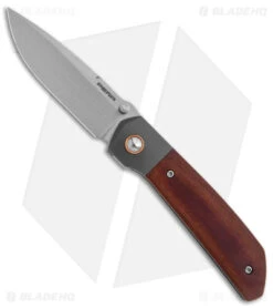 Pena Knives Custom Mula Liner Lock Knife Brown Linen Micarta/Ti (3.25" Satin)