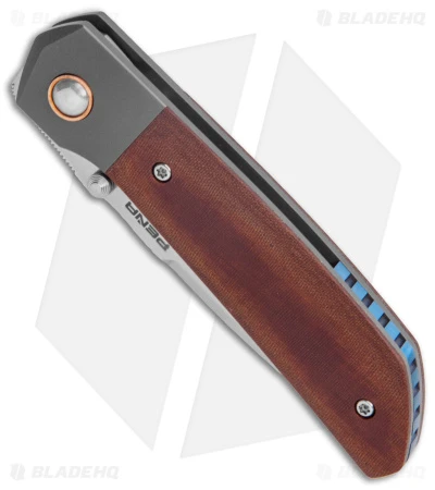 Pena Knives Custom Mula Liner Lock Knife Brown Linen Micarta/Ti (3.25" Satin) 2 Pena Knives Custom Mula Liner Lock Knife Brown Linen Micarta/Ti (3.25" Satin) - Image 2