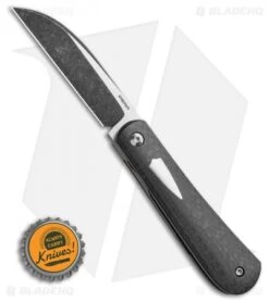 Pena Knives Custom Swayback Front Flipper Knife Carbon Fiber (2.8" Two-Tone) -Blade Vault Pena Knives Custom Swayback Front Flipper Knife Carbon Fiber 3in Two Tone BHQ 115080 LS Bottlecap