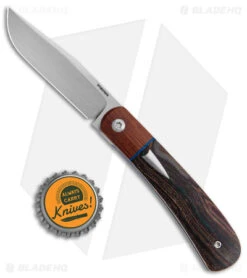 Pena Knives Custom Trapper Liner Lock Knife Rag Micarta (2.8" Satin) -Blade Vault Pena Knives Custom Trapper Flipper Rag Natural Micarta Satin BHQ 147890 jr bottlecap