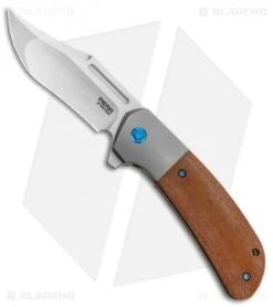 Blade Vault 24 Pena Knives X-Series Lanny's Clip Flipper Knife Brown Canvas Micarta (3.25" SW)