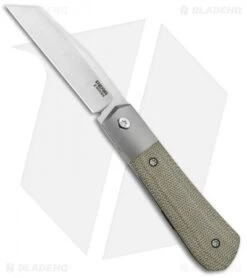 Pena Knives X-Series Raptor Front Flipper Knife Green Micarta (2.9" Satin)