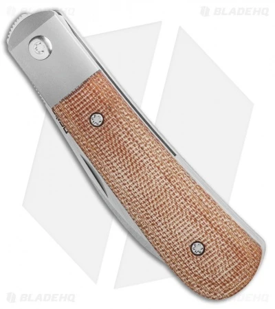 Pena Knives X-Series Swayback Front Flipper Knife Natural Micarta (2.9" Satin) 2 Pena Knives X-Series Swayback Front Flipper Knife Natural Micarta (2.9" Satin) - Image 2