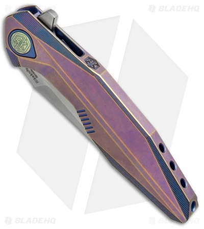 Rike Knife 1508S Integral Framelock Flipper Purple/Blue Ti (3.25" Bead Blast) 2 Rike Knife 1508S Integral Framelock Flipper Purple/Blue Ti (3.25" Bead Blast) - Image 2