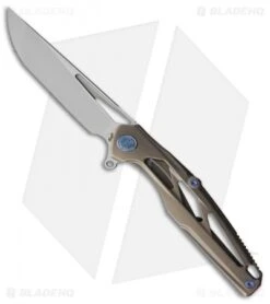 Rike Knife Knife Frame Lock Knife Bronze Titanium (3.8" Bead Blast) RKKNIGHTG