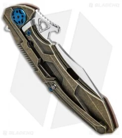 Rike Knife M3 Frame Lock Knife Brown G-10/Bronze Titanium (3.88" Mirror) 6 Rike Knife M3 Frame Lock Knife Brown G-10/Bronze Titanium (3.88" Mirror) -Blade Vault Rike Knife M3 FL Brown G 10 Bronze Ti Mirror RKM3KB BHQ 92933 jr side