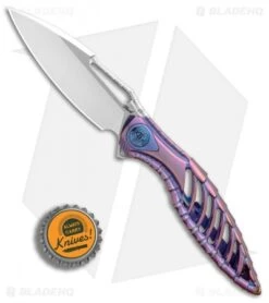 Rike Knife Thor6 Frame Lock Flipper Knife Purple Titanium (3.25" Satin) RK1902-R 7 Rike Knife Thor6 Frame Lock Flipper Knife Purple Titanium (3.25" Satin) RK1902-R -Blade Vault Rike Knife Thor 6 Blue Purple BHQ 85113 er bottlecap