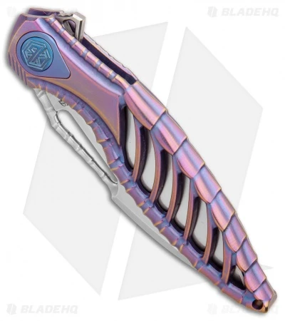 Rike Knife Thor6 Frame Lock Flipper Knife Purple Titanium (3.25" Satin) RK1902-R 3 Rike Knife Thor6 Frame Lock Flipper Knife Purple Titanium (3.25" Satin) RK1902-R - Image 3