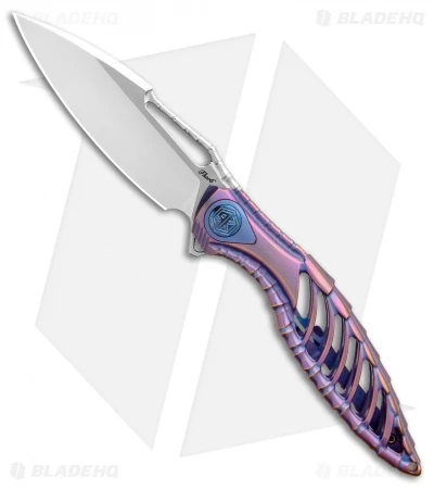 Rike Knife Thor6 Frame Lock Flipper Knife Purple Titanium (3.25" Satin) RK1902-R 1 Rike Knife Thor6 Frame Lock Flipper Knife Purple Titanium (3.25" Satin) RK1902-R