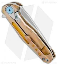 Rike Knife Thor4s Integral Frame Lock Flipper Knife Pink/Gold Ti **Floor Model -Blade Vault Rike Knife Thor4s Integral FL Pink Gold Ti BHQ 101388 jr side