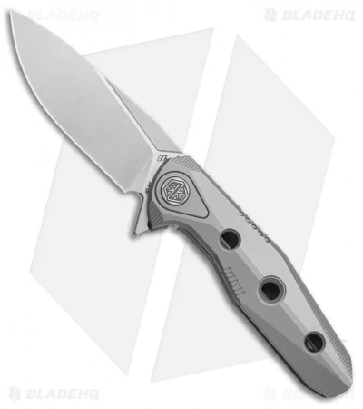 Rike Knife Thor4s Integral Frame Lock Flipper Knife Gray Ti (2.375" Satin) -Blade Vault Rike Knife Thor4s integral gray ti satin BHQ 72011 er