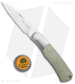 Viper Knives Hug Slip Joint Knife Green Canvas Micarta (3" Satin) V5992CG -Blade Vault Viper Knives Hug Green Canvas Sheath Satin BHQ 137021 jr bottlecap