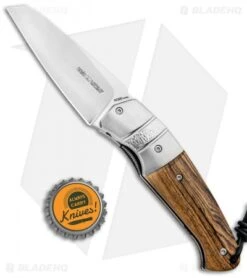 Viper Knives Novis Front Flipper Knife Bocote Wood/Ti Bolster (3" Satin) -Blade Vault Viper Knives Novis Bolstered FF Bocote Wood V5974BC BHQ 92699 jr bottlecap