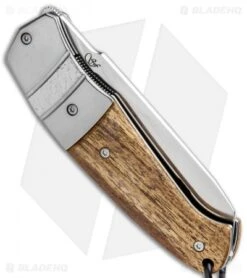 Viper Knives Novis Front Flipper Knife Bocote Wood/Ti Bolster (3" Satin) -Blade Vault Viper Knives Novis Bolstered FF Bocote Wood V5974BC BHQ 92699 jr side