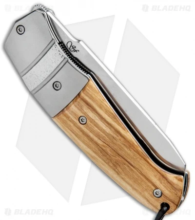 Viper Knives Novis Front Flipper Knife Olive Wood/Ti Bolster (3" Satin) 3 Viper Knives Novis Front Flipper Knife Olive Wood/Ti Bolster (3" Satin) - Image 3